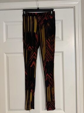 Abstract Stripe  Leggings - Black, Olive, Rust